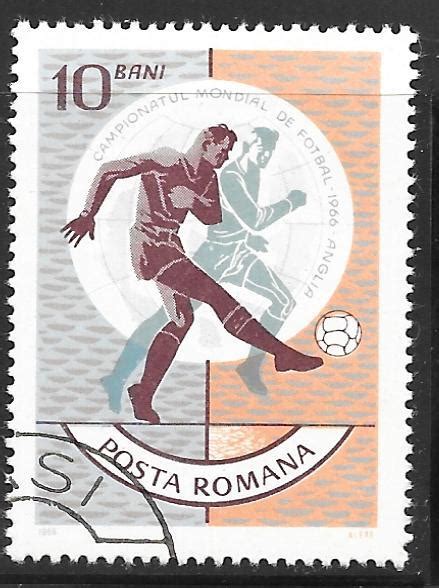 Romania B Football Players In Front Of Globe Cto F Vf