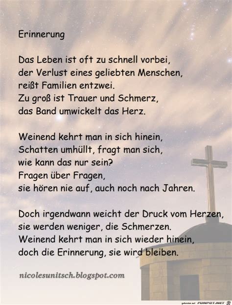 Erinnerung Trauer Gedicht Von Nicole Sunitsch Gedichte Trauer