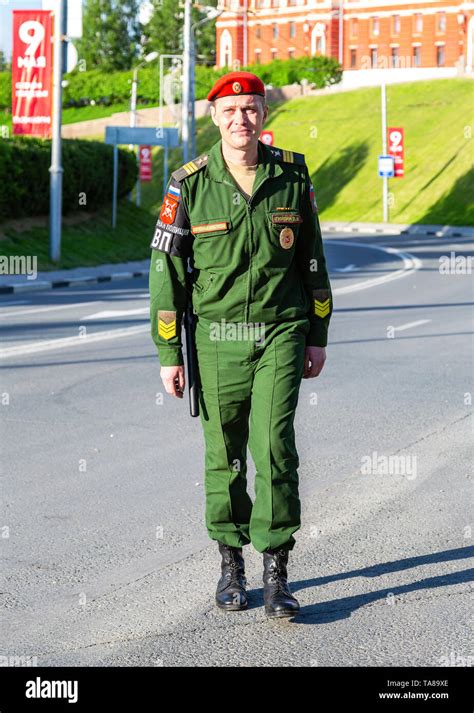 Samara, Russia - May 18, 2019: Russian military police soldier in ...