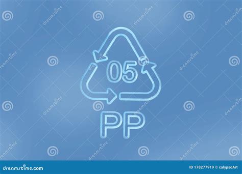 Close Up Of Plastic Recycling Symbol Pp Polypropylene Stock Image