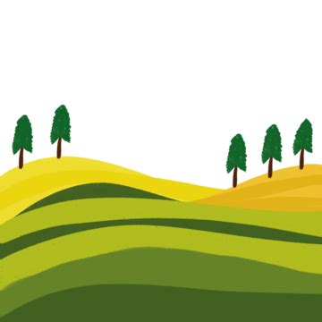 Cartoon Image Of A Landscape With Wheat Fields Vector Cornfield