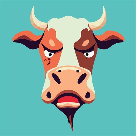 Angry Cow Mammal Animal Head 18973696 Vector Art At Vecteezy