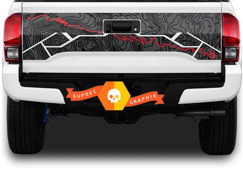 Tailgate Toyota Tacoma Topographic Map Adventure Trip Vinyl Decal