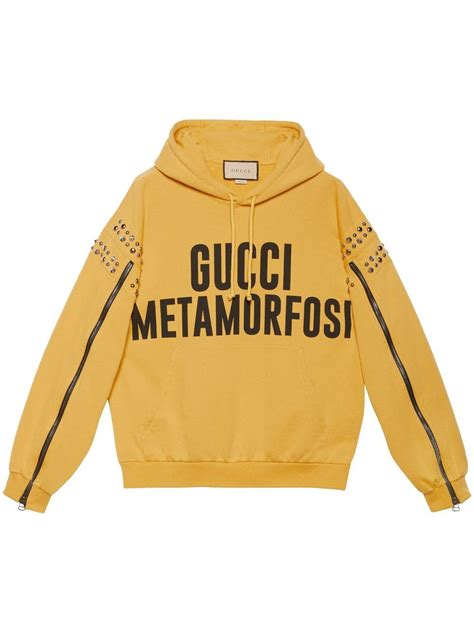 Gucci logo-print Studded Hoodie - Farfetch