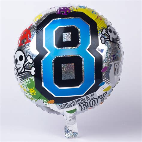 Buy Holographic Skull And Crossbones Age 8 Foil Helium Balloon For Gbp 2