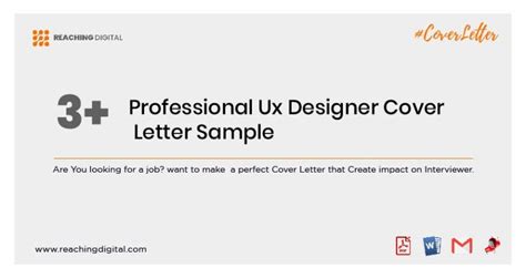 3 Professional Ux Designer Cover Letter Sample Reaching Digital