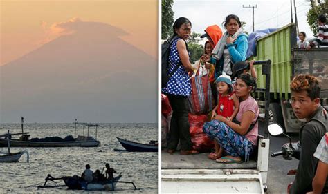 Volcano Volcanic Eruption Bali Indonesia Mount Agung Thousands Flee Tourist Hotspot Nature