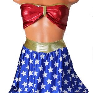 Sexy Woman Super Hero Costume Wonder Festival Clothes Rave Clothes Lingerie Costume Micro