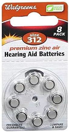 Amazon Walgreens Hearing Aid Batteries Zero Mercury 312 8 0 Ea