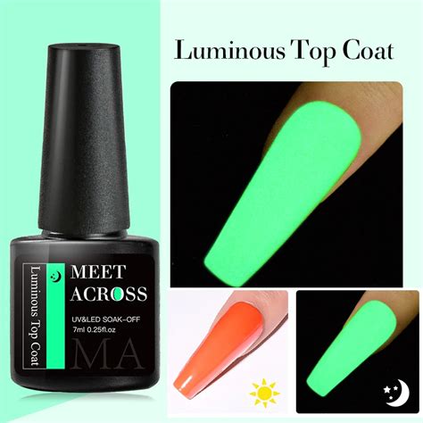 Luminous Gel Top Coat Semi Permanent Glow In Dark Fluorescent Soak Off