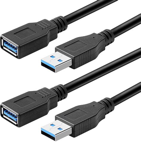 Paquete De 2 Cables De Extensión USB 3 0 SuperSpeed Tipo A Macho A