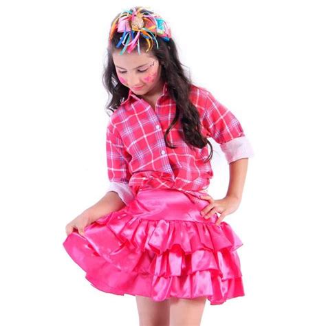 Camisa Feminina Infantil Festa Junina Flanelada Xadrez Rosa Do Ao