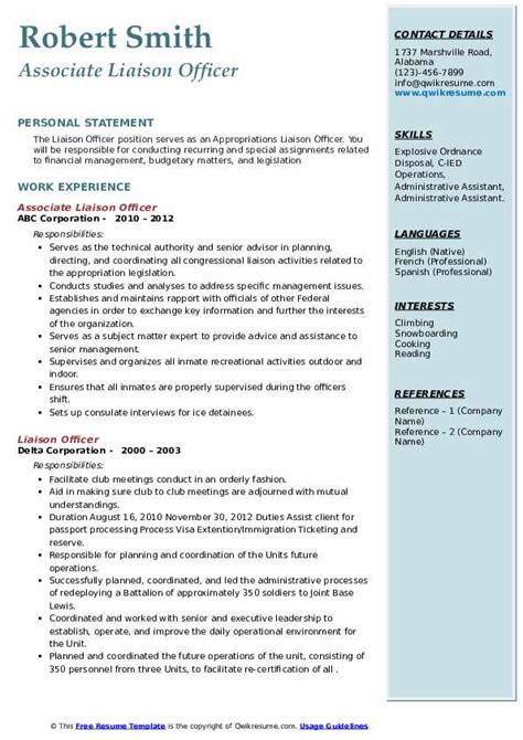 10+ Liaison Officer Resume Samples & Templates for 2025