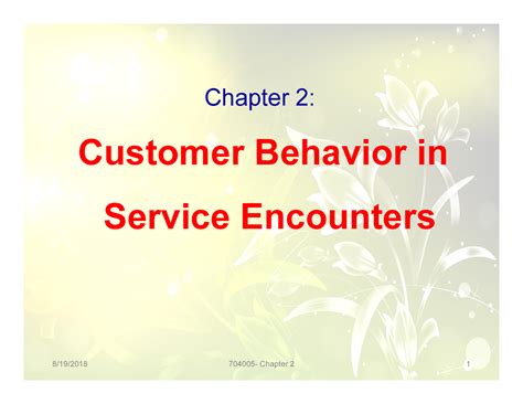 Service Marketing Chapter Student Version Chapter Customer