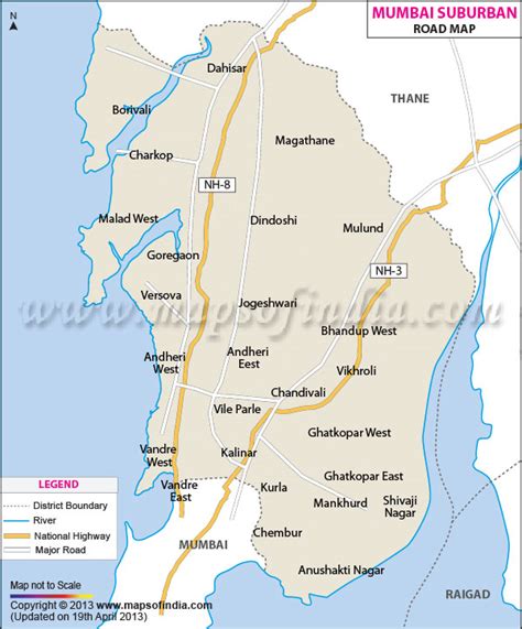 Mumbai Suburban Map Color 2018