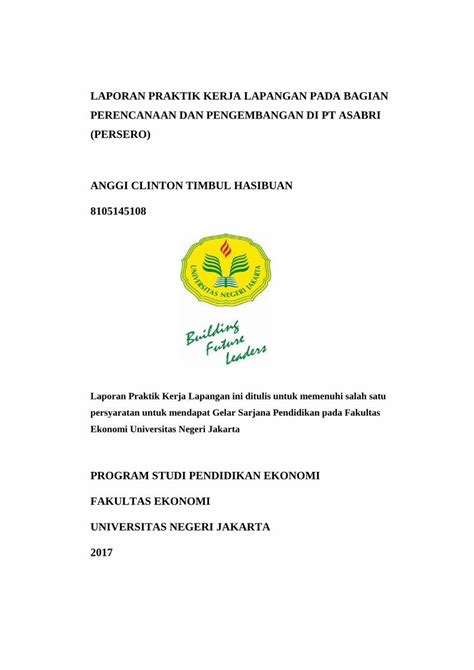 Pdf Laporan Praktik Kerja Lapangan Pada Bagian Untuk Memenuhi