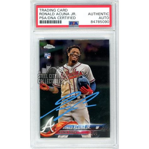 Ronald Acuna Jr Topps Chrome Update Series Rc Autograph Hmt Psa