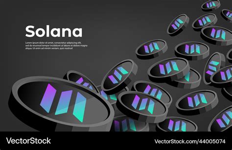 Solana Sol Cryptocurrency Concept Banner Vector Image