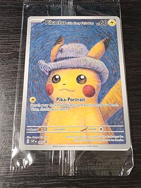 Mavin Pikachu With Grey Felt Hat Promo Card Pokemon Van Gogh Museum