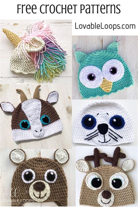 Free Crochet Animal Hat Patterns More Than 40 Crochet Animal Hat ...