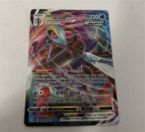 Inteleon VMAX NM Mint Ultra Rare Card Pokemon TCG Fusion Strike