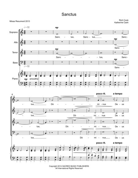 Sanctus Benedictus From Missa Resurrexit By Richard Cook And