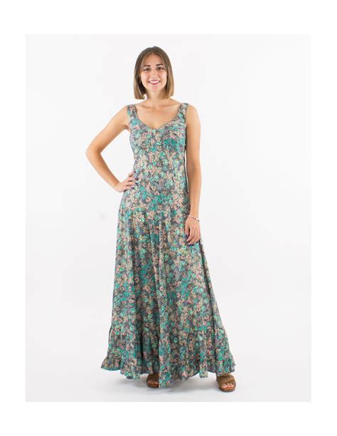 Robe Longue Volants Romantique Or