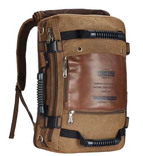 Kaukko Bags - KAUKKO Outdoor Travel Men Backpack, Hiking Camping Canvas ...