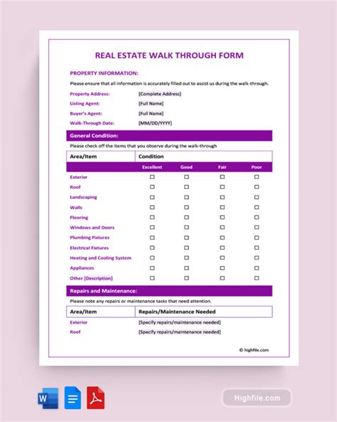 Printable Apartment Make Ready Checklist Form Highfile