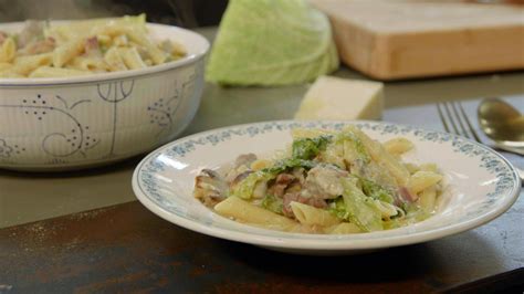 Penne Met Groene Kool Spiering En Spek Dagelijkse Kost