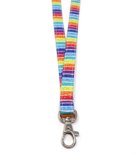 Striped Rainbow Lanyard For Keys Cute Keychains Pride Etsy