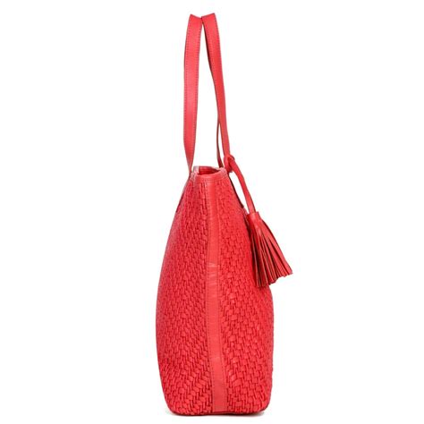 Suvaska Hand Woven Leather Bag Austin Red Buy Suvaska Hand Woven