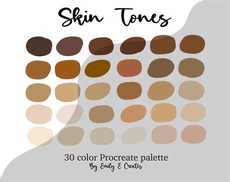 Skin Tones Procreate Color Palette Procreate Tool Instant Etsy