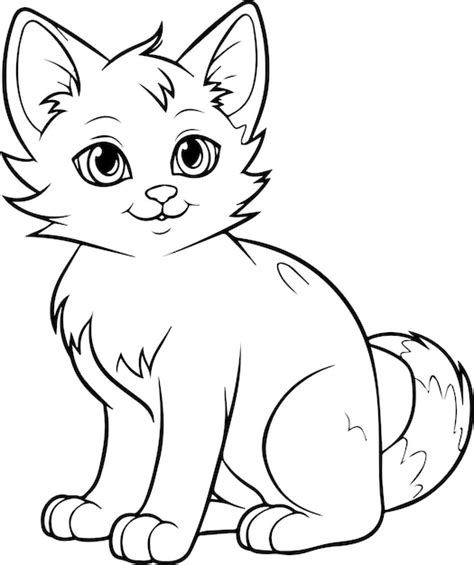 Un Livre De Coloriage De Chat Pour Les Enfants Vector Illustration