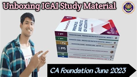 Unboxing Icai Study Material Ca Foundation May June