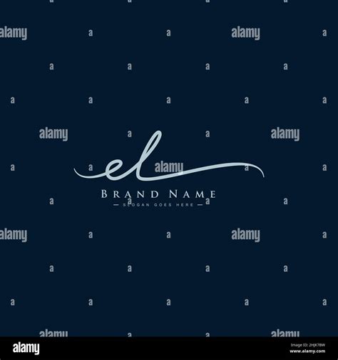 Lettre Initiale Logo El Signature Manuscrite Logo Simple Vector