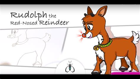 How To Draw Rudolph The Red Nosed Reindeer Step By Step Easy Art