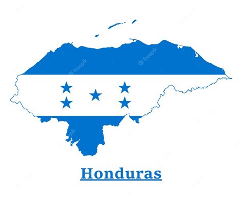 Diseño Del Mapa De La Bandera Nacional De Honduras Ilustración De La Bandera Del País De