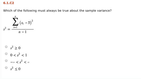 Solved 6 1 C2 Which Of The Following Must Always Be True Chegg