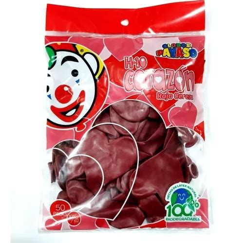 Globo Payaso Corazón H 10 Bolsa C 50 Globos 10 Pulgadas Meses sin