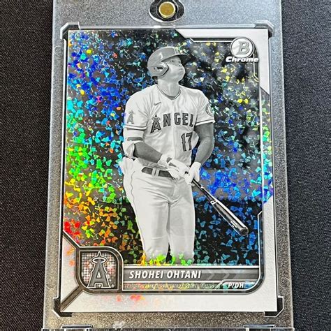 未使用に近い最新 199枚限定 2022 Topps Bowman Chrome 大谷翔平 No 71 モノクロダイヤモンドリフラクター