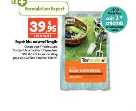 Promo Engrais Bleu Universel Teragile Chez Point Vert Icatalogue Fr