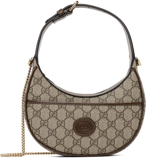 Gucci Brown Gg Half Moon Bag Gucci