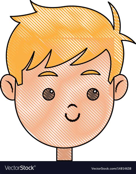 Drawing head face smiling child character Vector Image