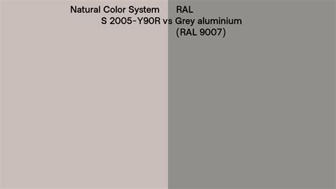 Natural Color System S 2005 Y90R Vs RAL Grey Aluminium RAL 9007 Side