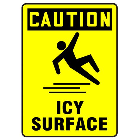 Sign Caution Icy Surface