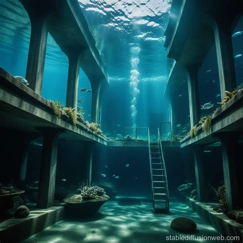 Dystopian Underwater Irregular Architecture Stable Diffusion Online
