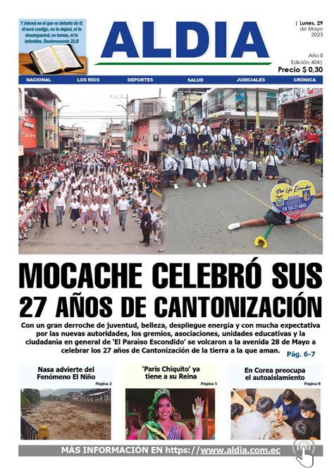 Edición del 29 de mayo del 2023 Mocache celebró sus 27 años de