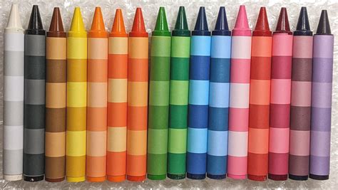 16 Striped Colored Jumbo Crayons Collection Handcrafted