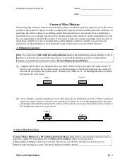 Lab Report Center Of Mass Motion 2 Doc LivePhoto Physics Activity